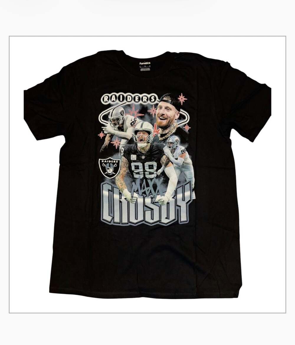 Men's Las Vegas Raiders Maxx Crosby Fanatics Black Notorious Player Graphic T-Sh